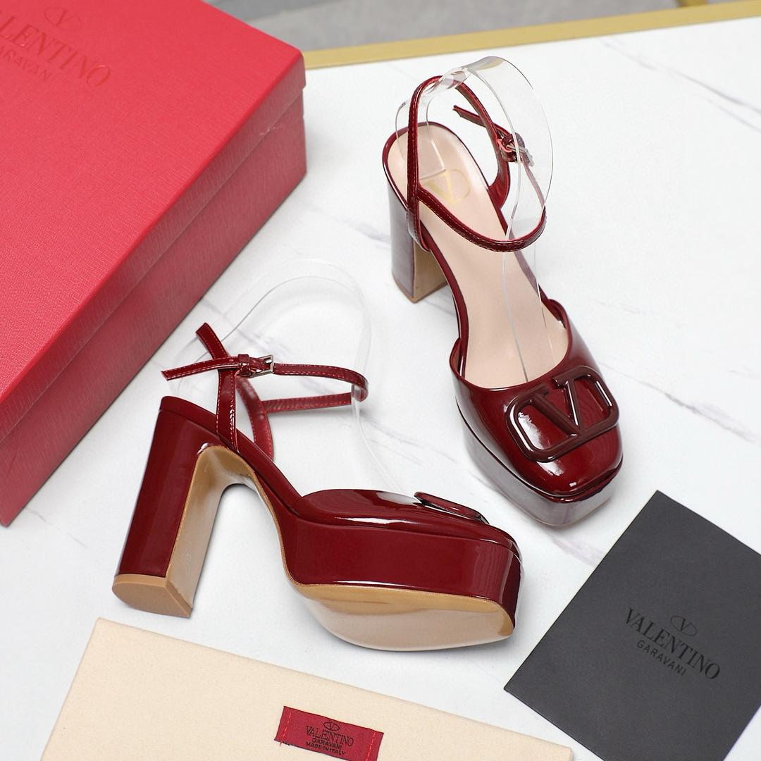 Burgundy 115mm Platform Pumps