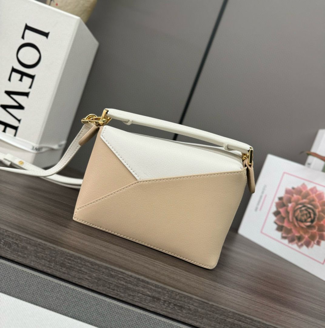 Soft White/Paper Craft LP Mini Leather Shoulder Bag