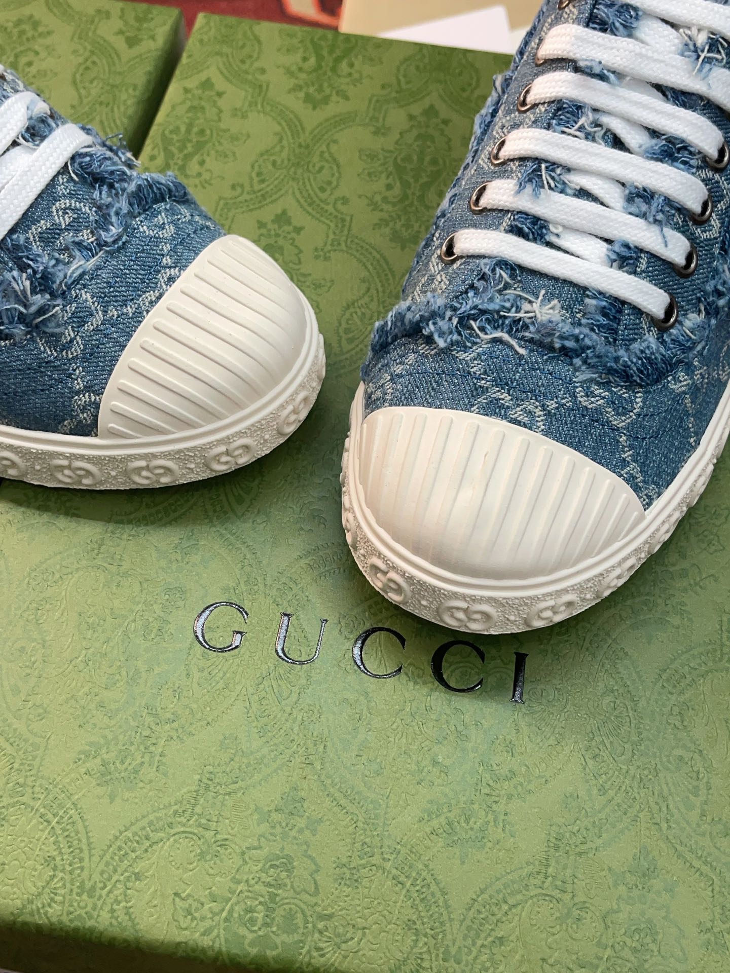 Men's Light Blue GG Denim Sneaker