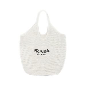White large raffia tote bag