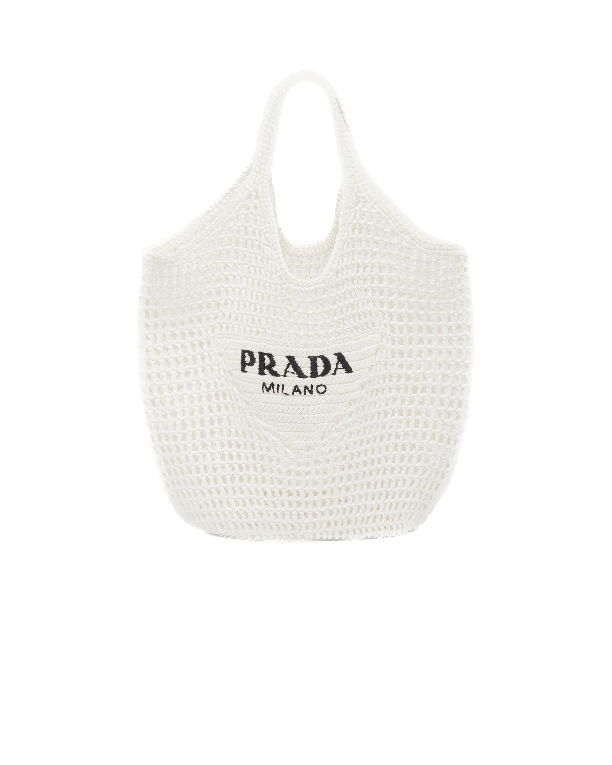 White large raffia tote bag