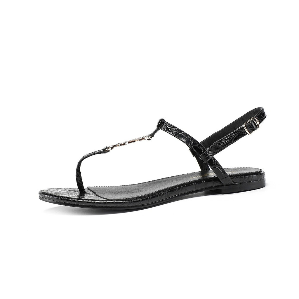 Black SC open-toe sandals