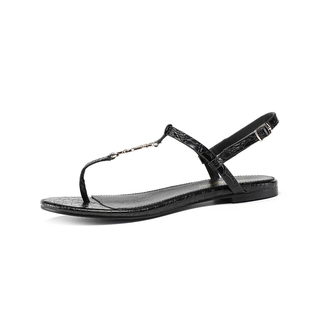 Black SC open-toe sandals