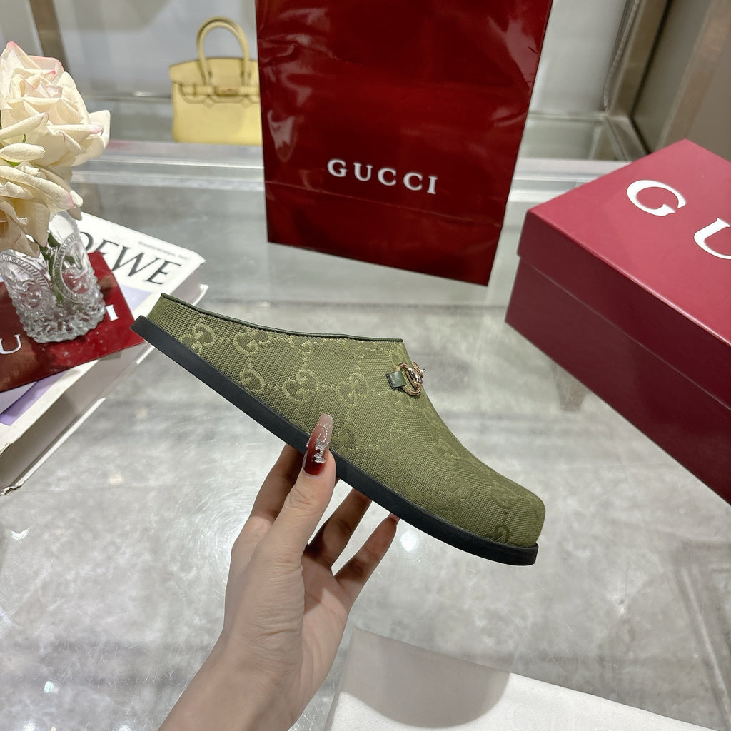 Dark Green Mule With Horsebit