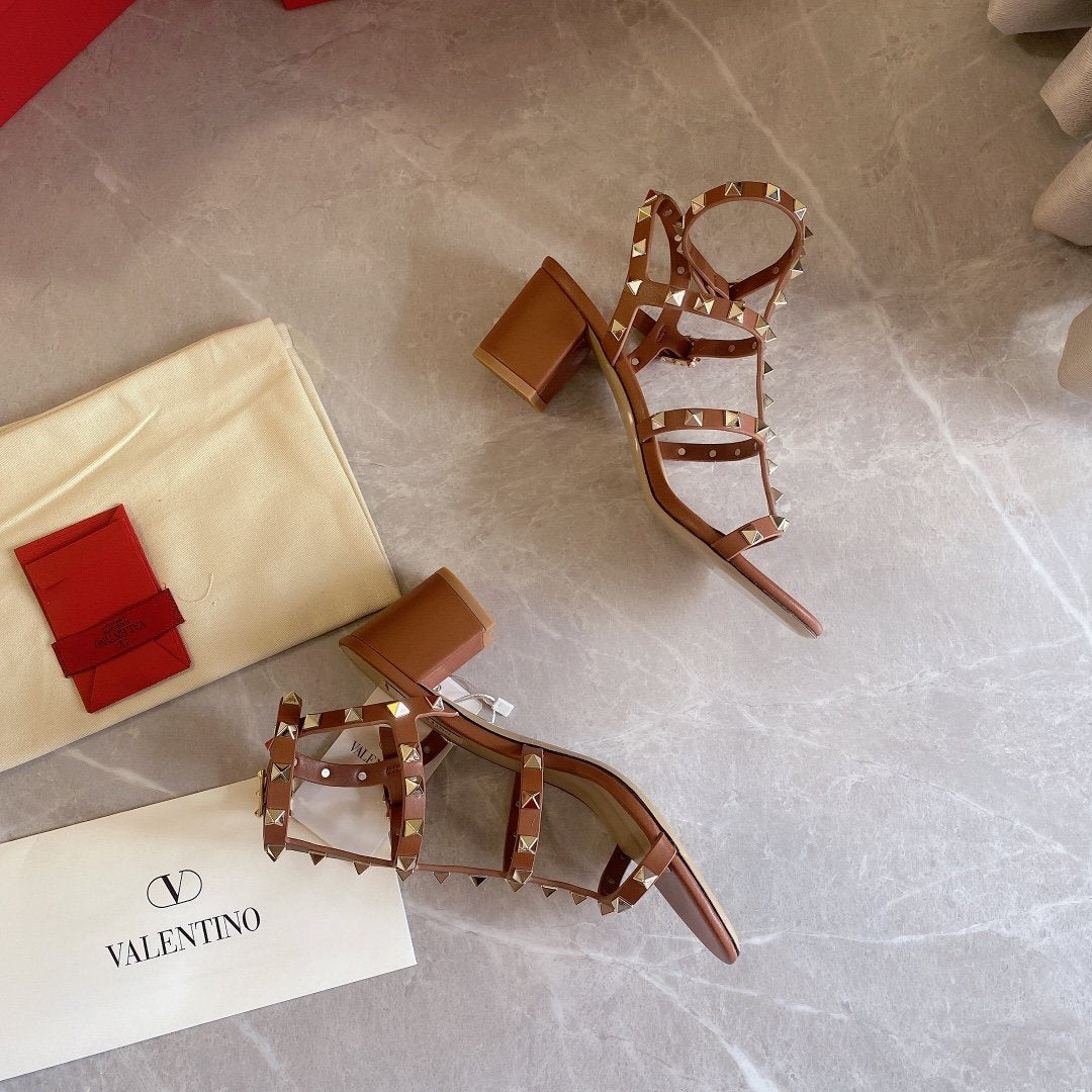 Brown VR ankle strap sandal 60 mm