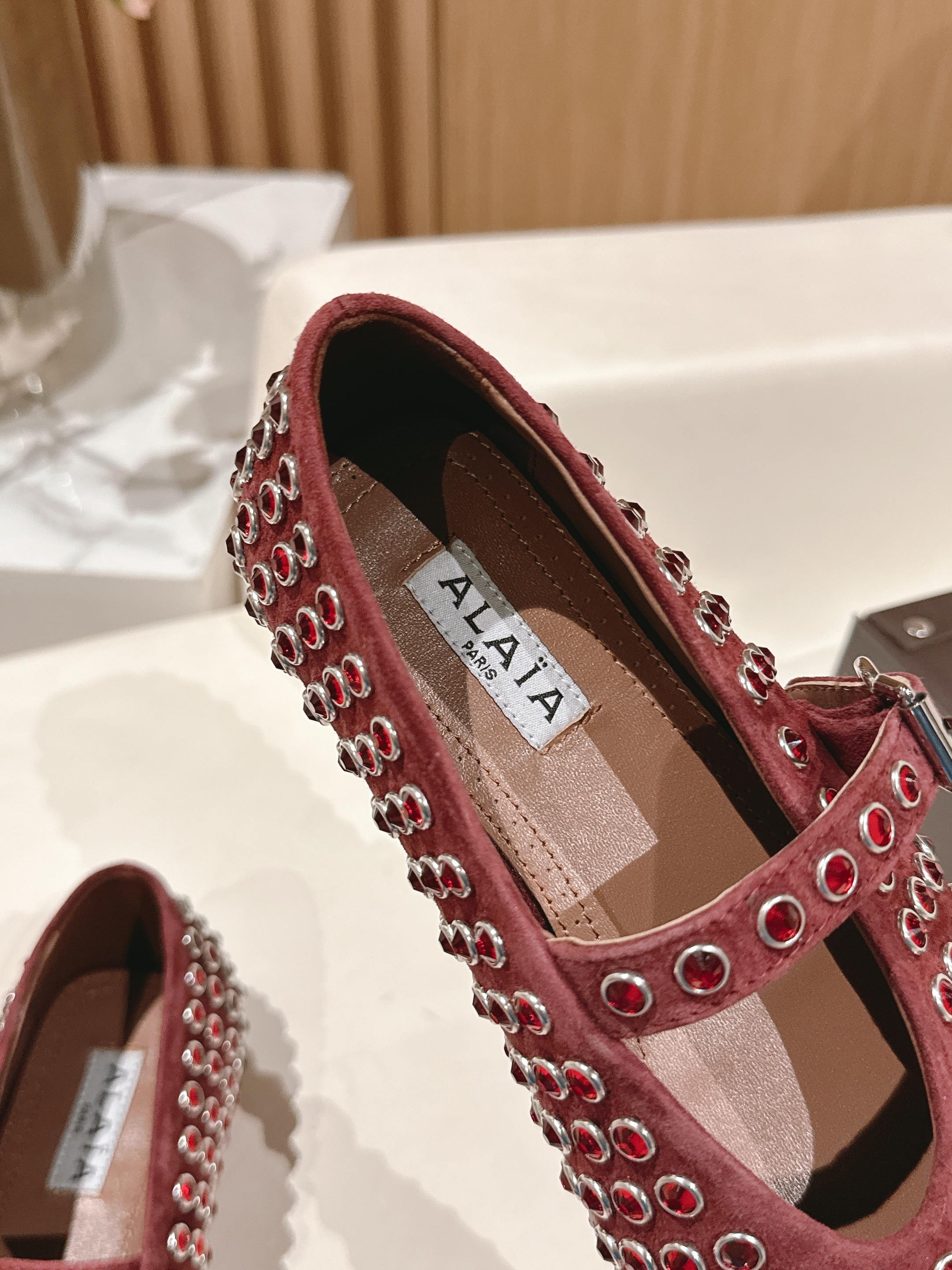 Red Strass Ballet Flats