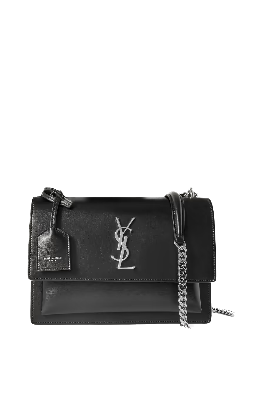 Black SS medium leather shoulder bag