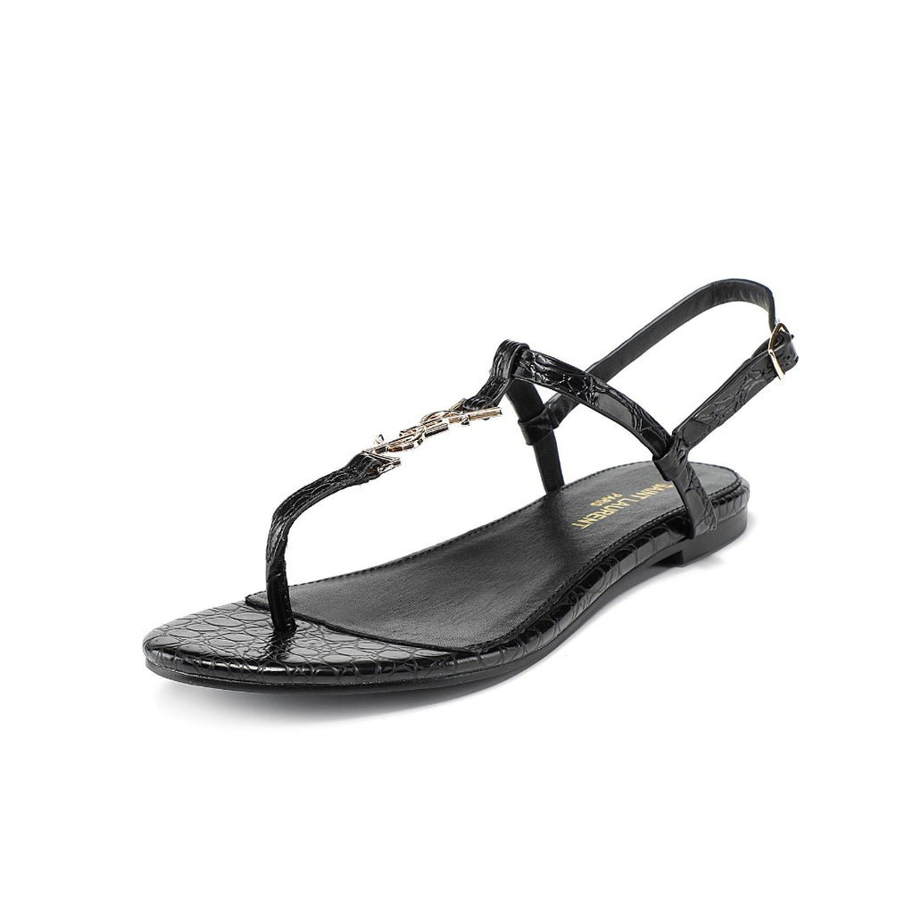 Black SC open-toe sandals
