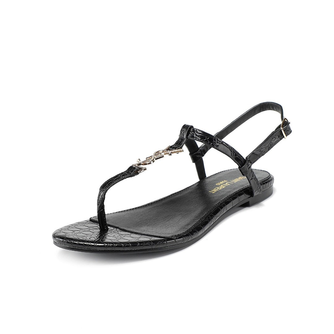 Black SC open-toe sandals