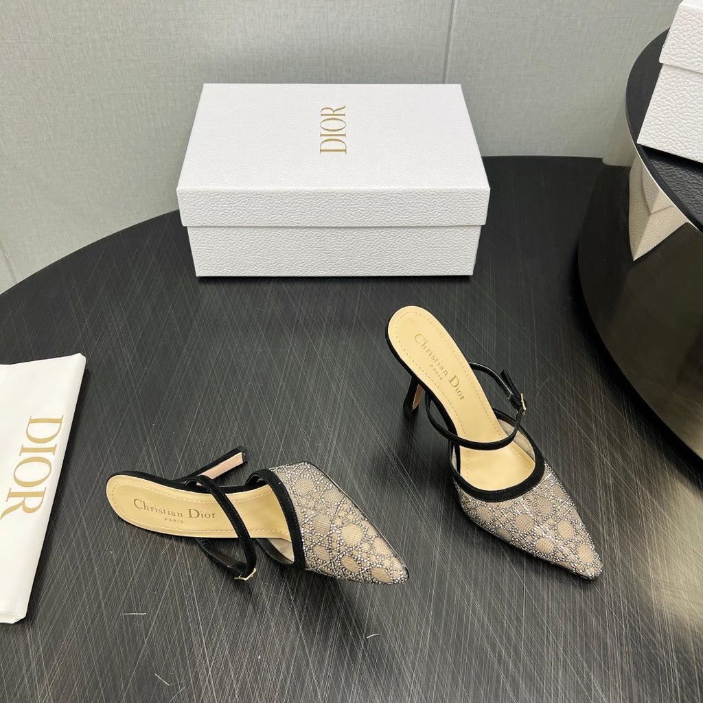 Black Nude Capture Heeled Mule