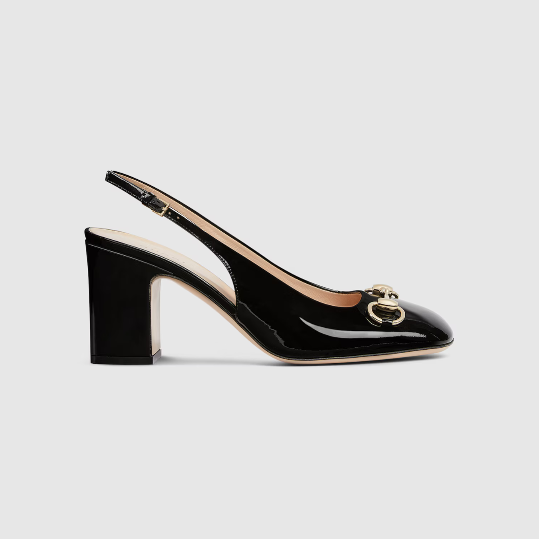 Black Horsebit Slingback