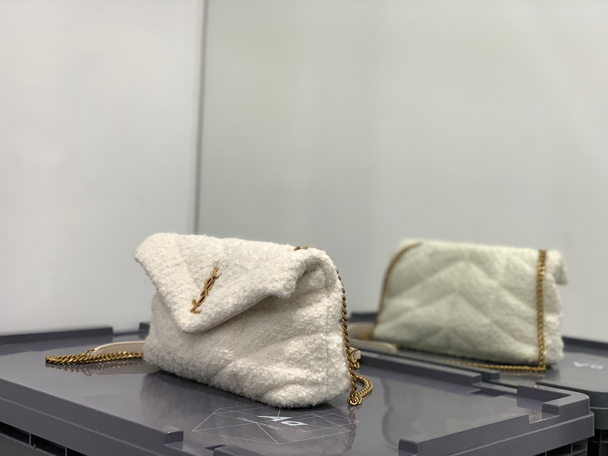 White tweed LP toy bag