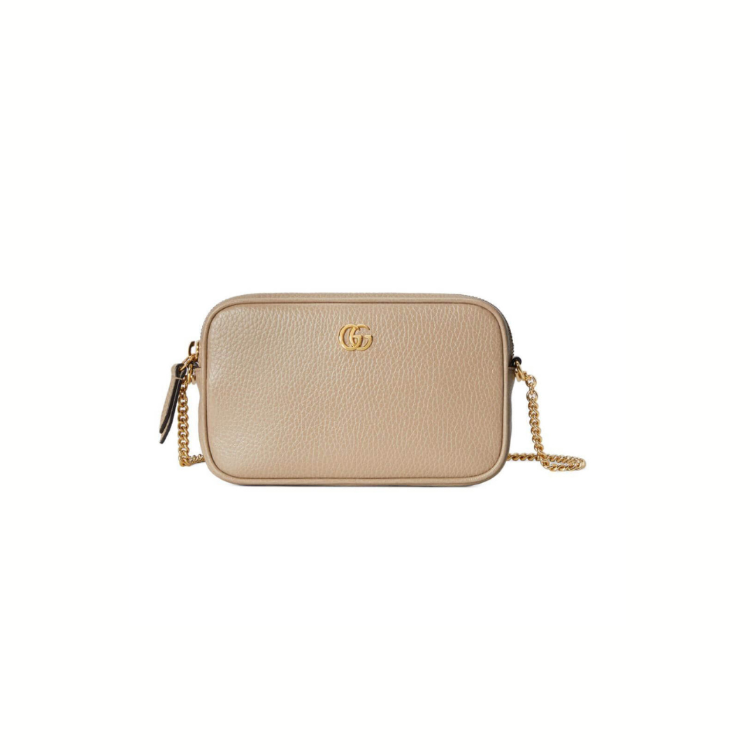 Beige Leather GM Mini Shoulder Bag