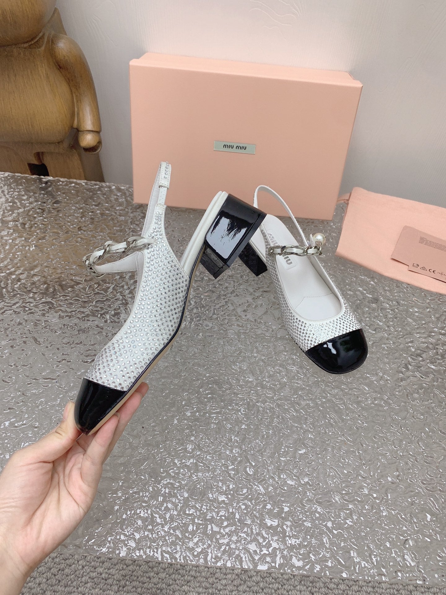 Satin & Crystal Slingback Pumps