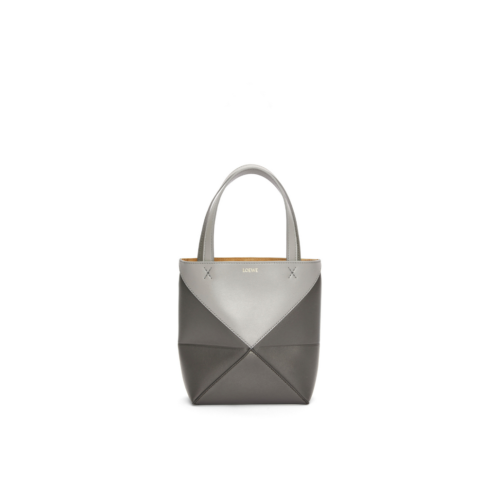 Pearl Grey/Dark Grey Mini Puzzle Fold Tote