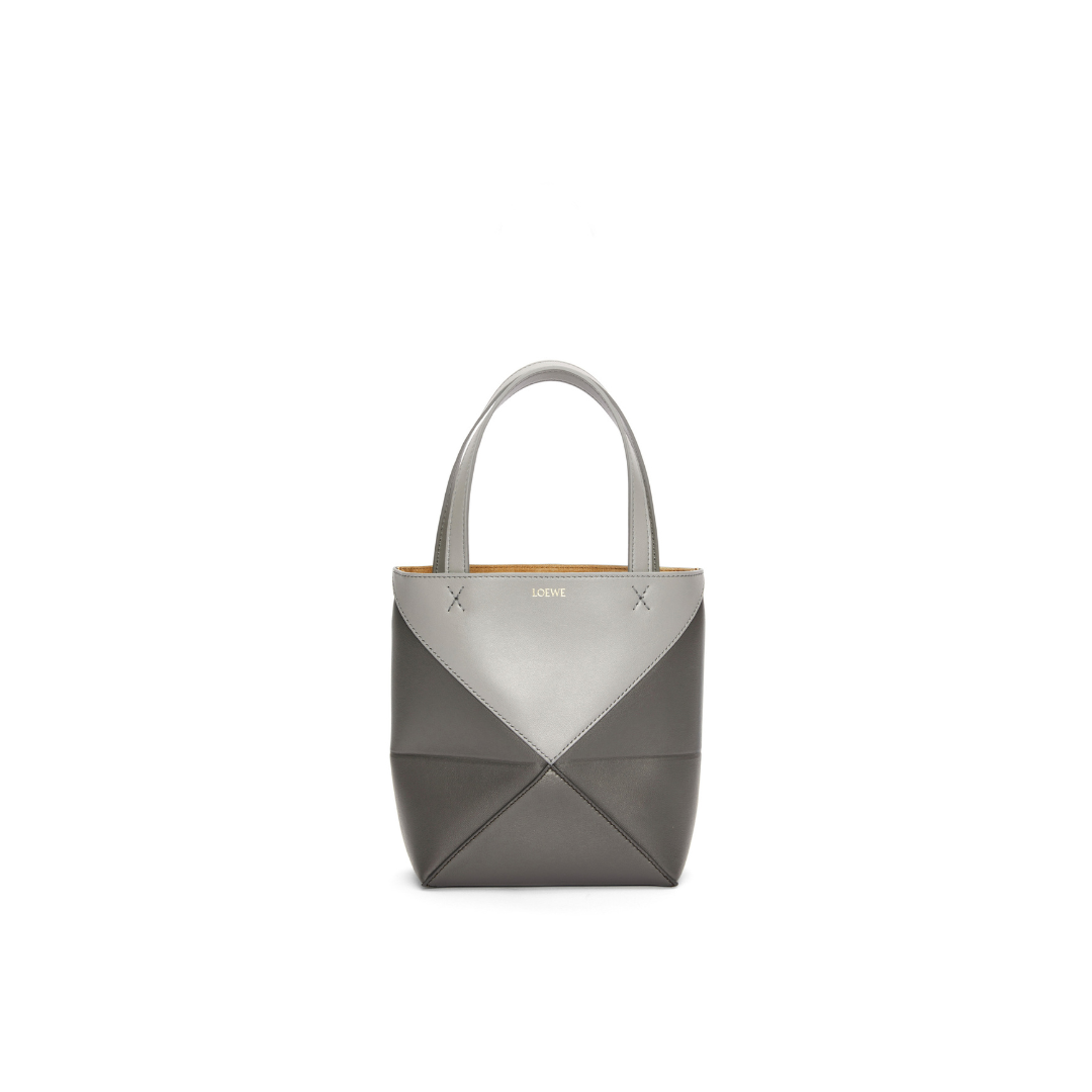 Pearl Grey/Dark Grey Mini Puzzle Fold Tote
