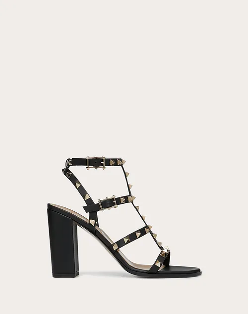 Black VR ankle strap sandal 90 mm