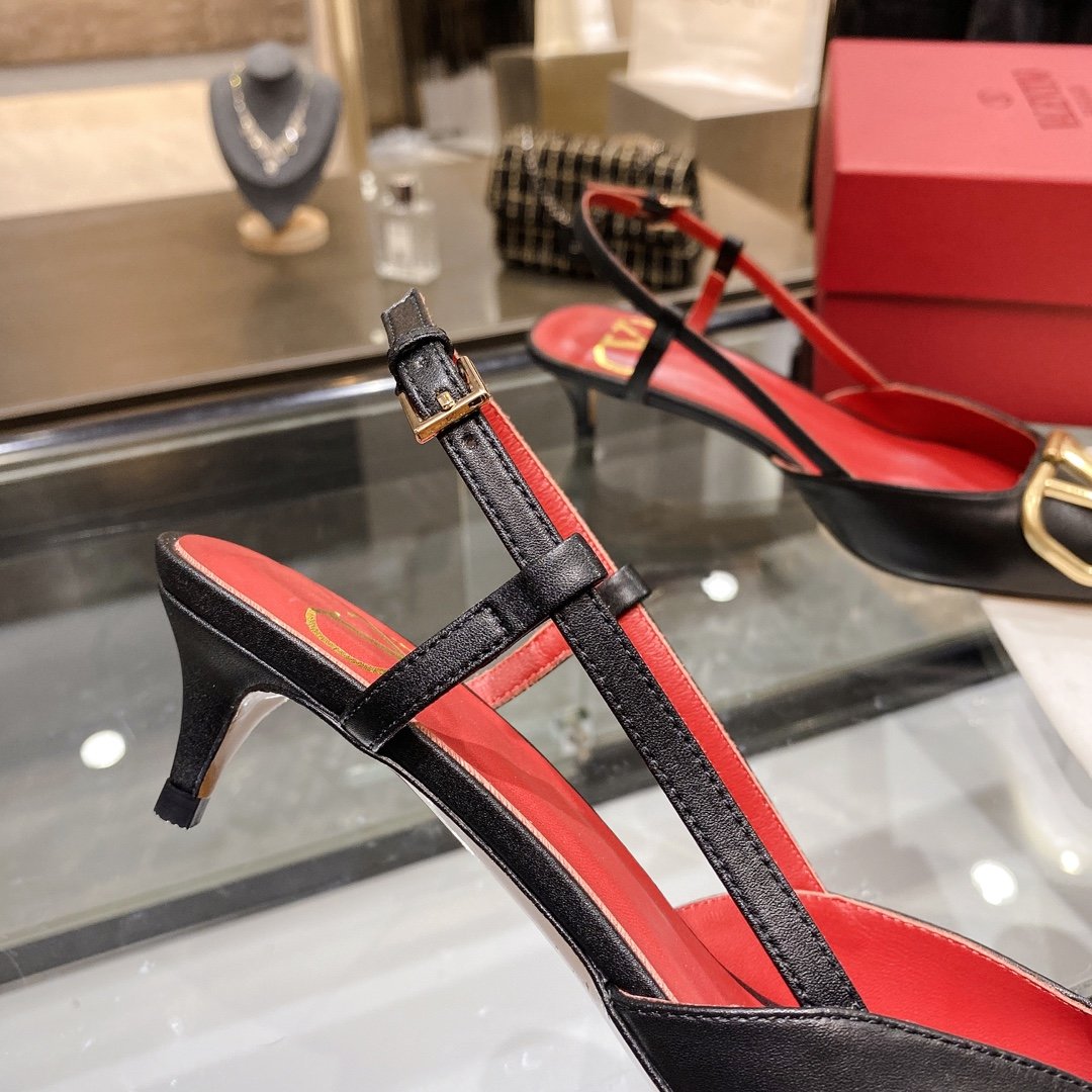 Black VL slingback pump 40mm