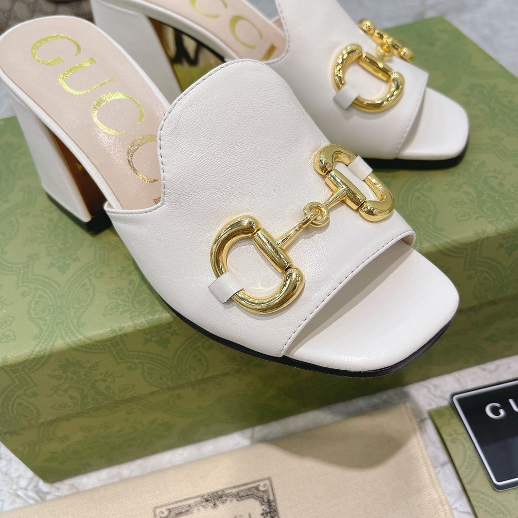 White G slide sandal