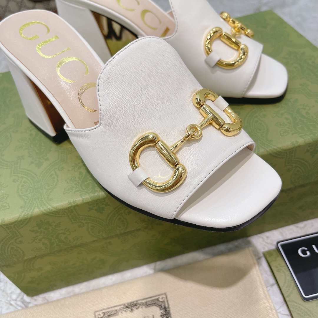 White G slide sandal