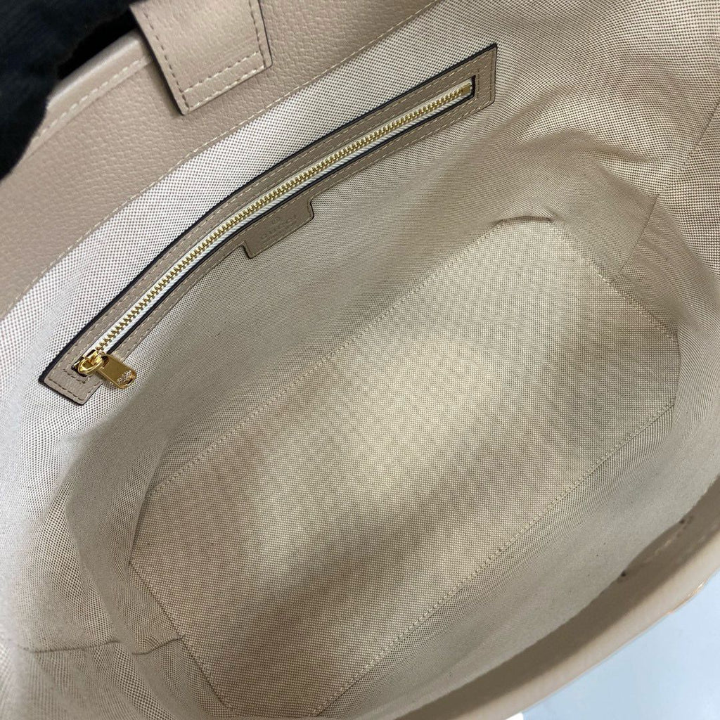Beige & White GO Medium Shoulder Bag