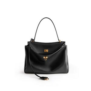 Black BR Medium Handbag With Gold Hardware