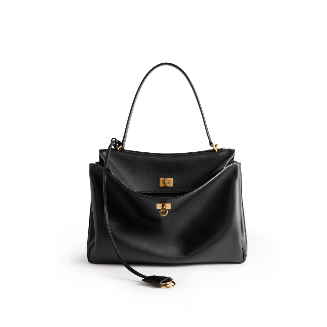 Black BR Medium Handbag With Gold Hardware