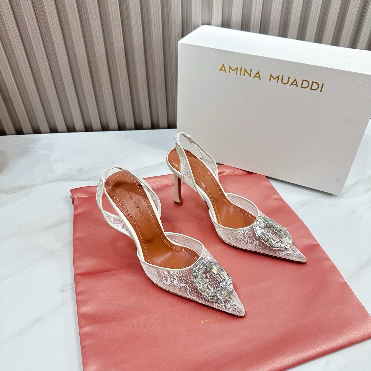 Ivory Camelia 90 Lace Slingback Pumps