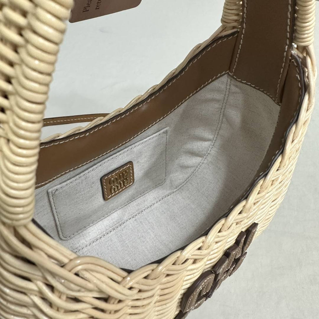Tan/Caramel Wander Wicker Hobo Bag