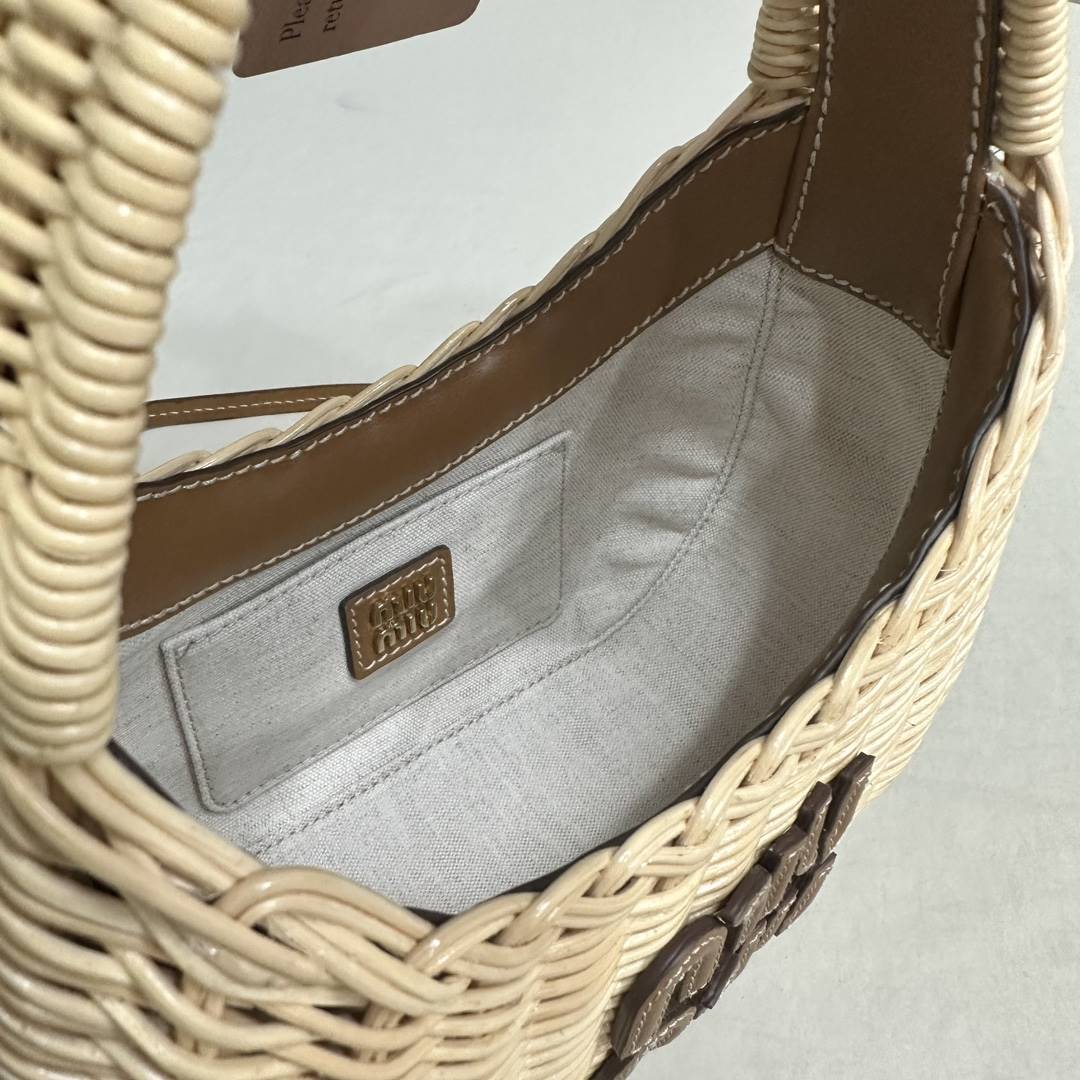 Tan/Caramel Wander Wicker Hobo Bag