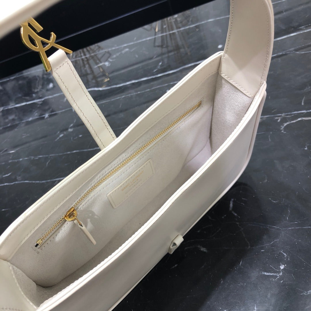 Cream SL leather shoulder bag