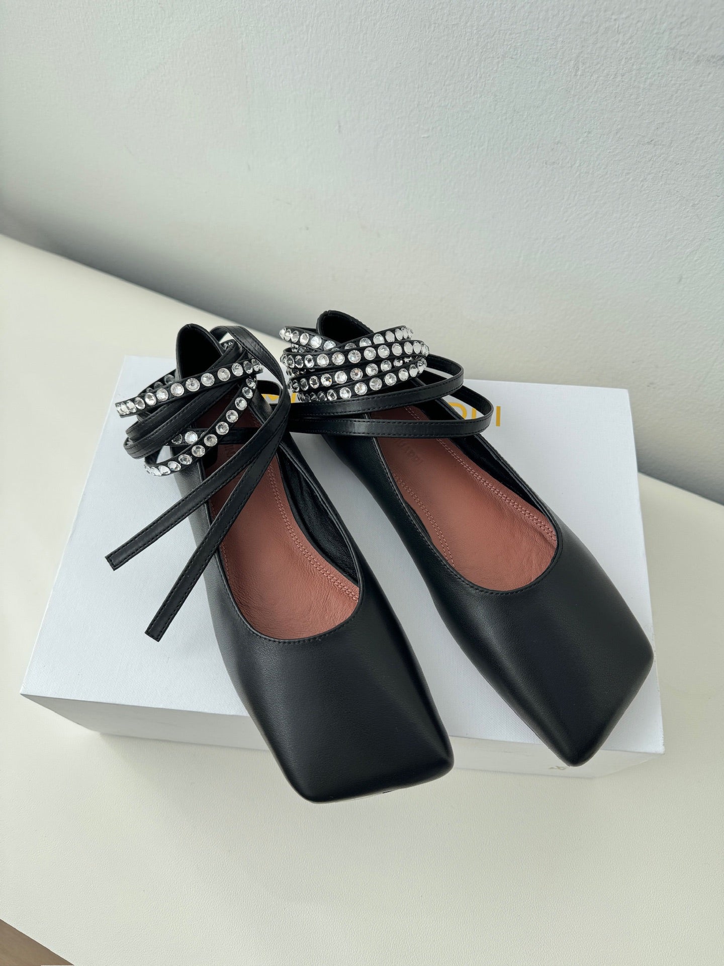 Black Ane Lace Up Flat