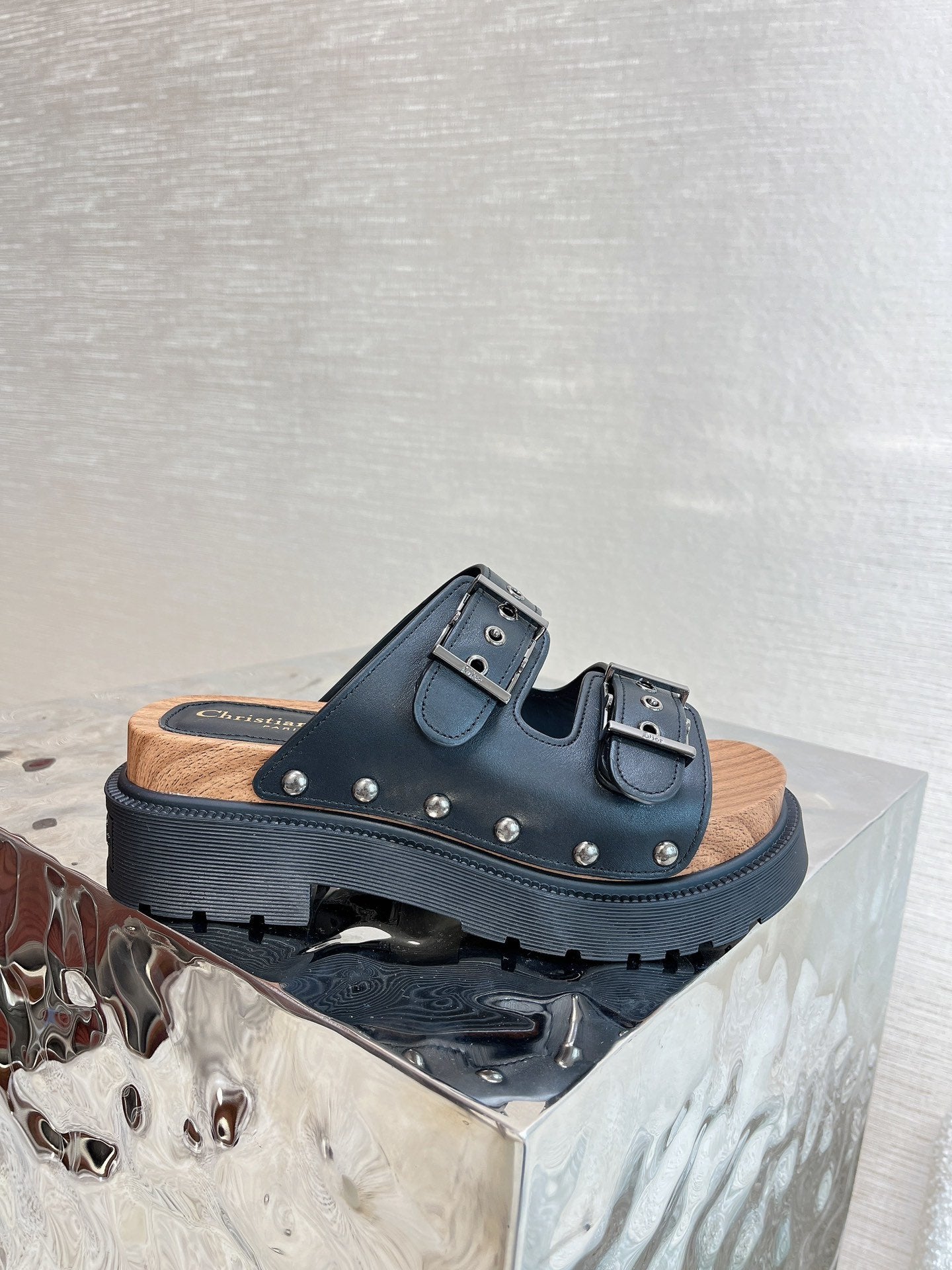 Black DQ strap sandal