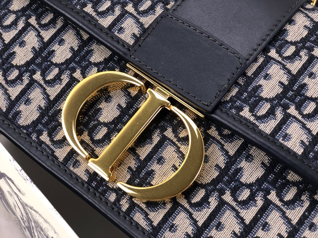 Blue 30M clutch oblique jacquard canvas flap chain bag