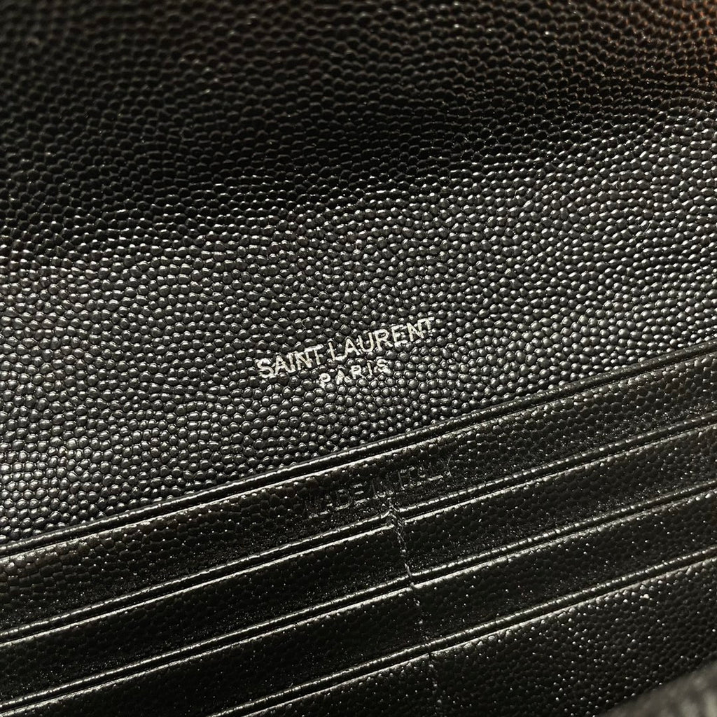 Black Large Flap Wallet With Black-Tone Hardware