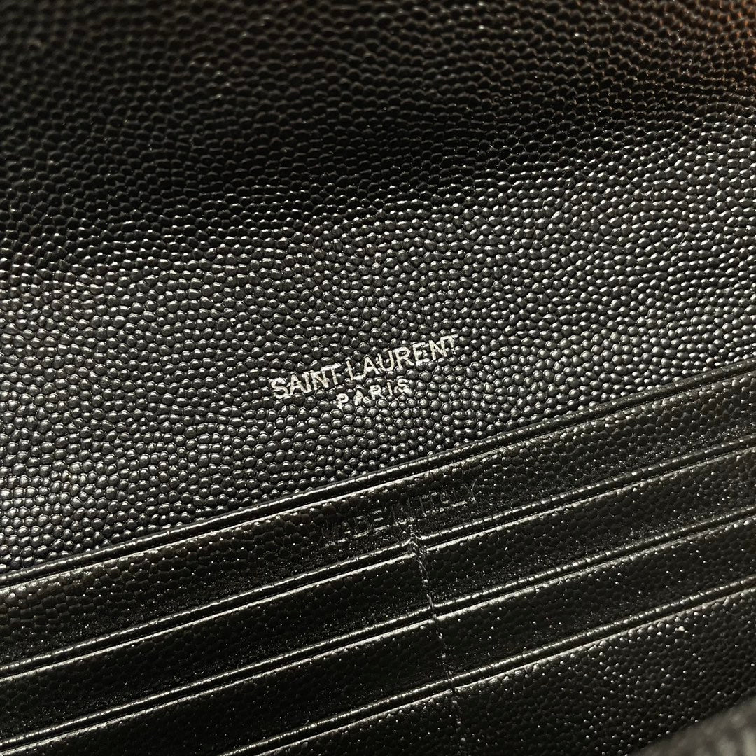 Black Large Flap Wallet With Black-Tone Hardware