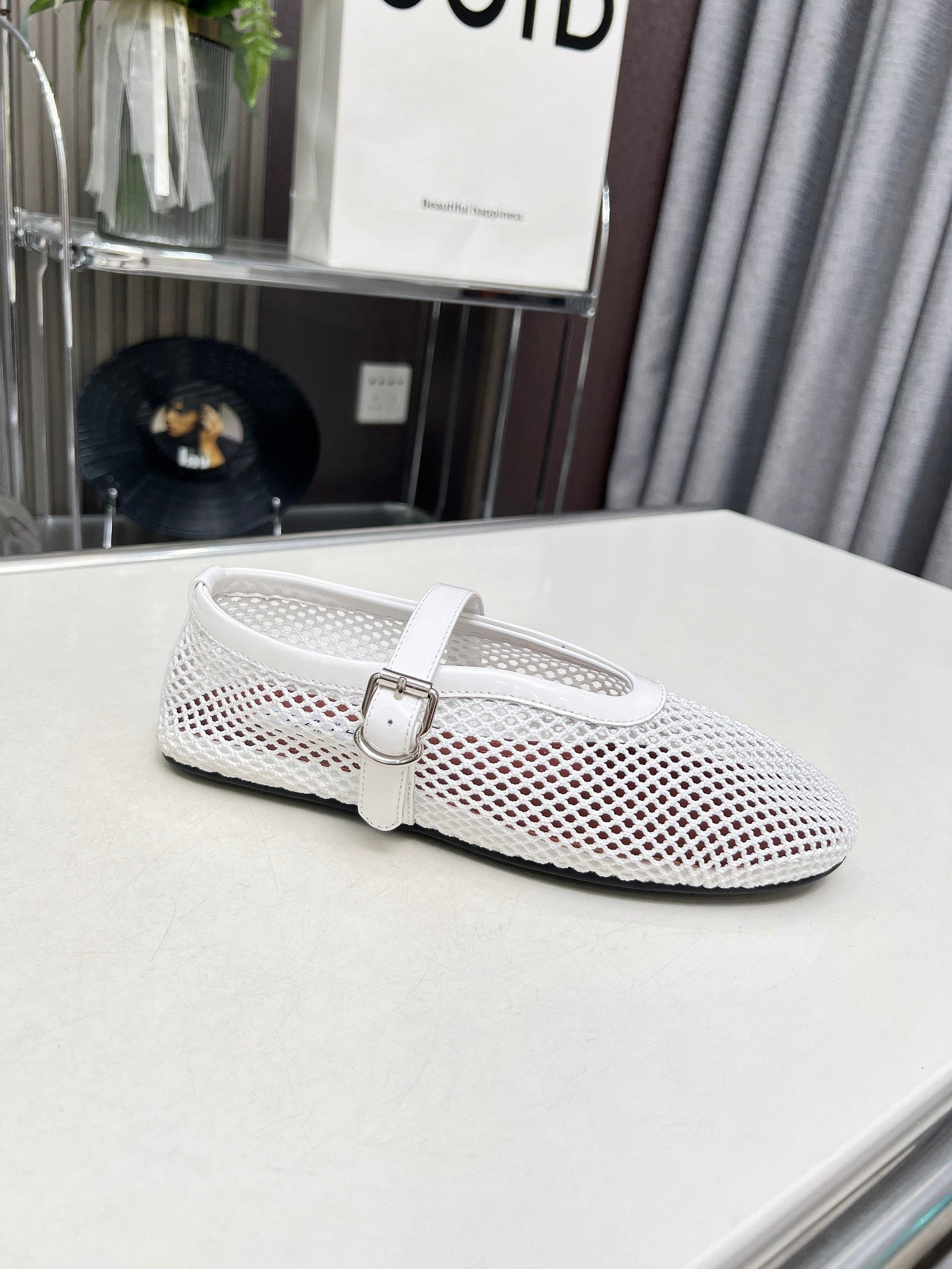 White AF Ballet Flats