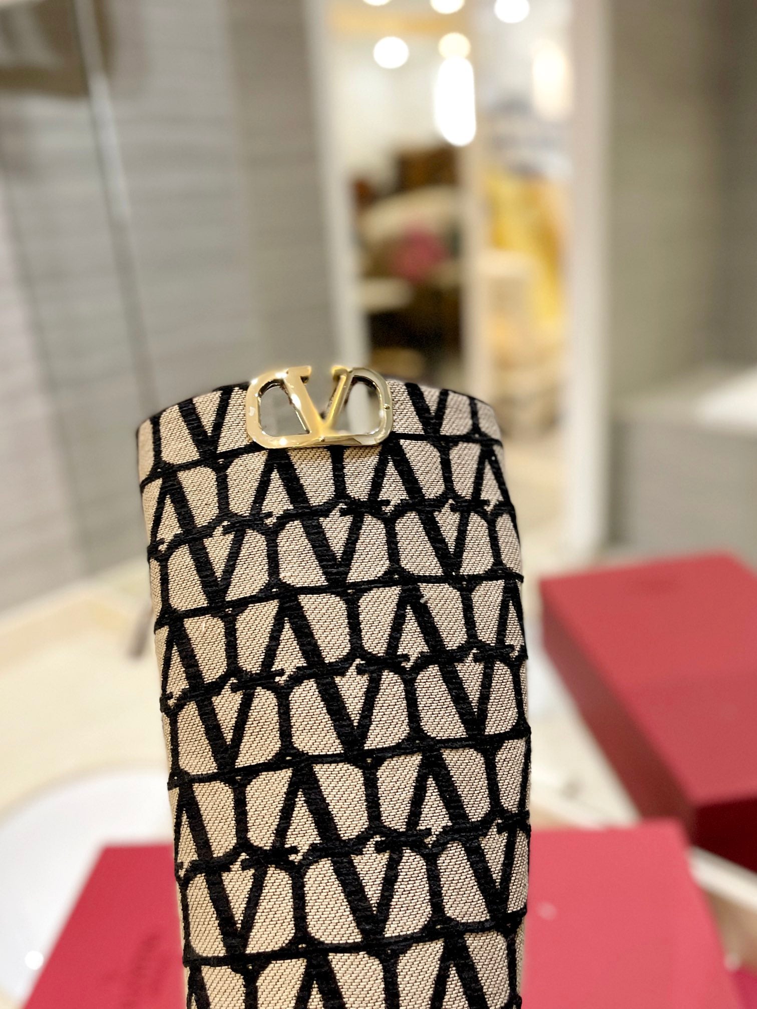 Beige & Black VT Boot In Toile Iconographe 30mm