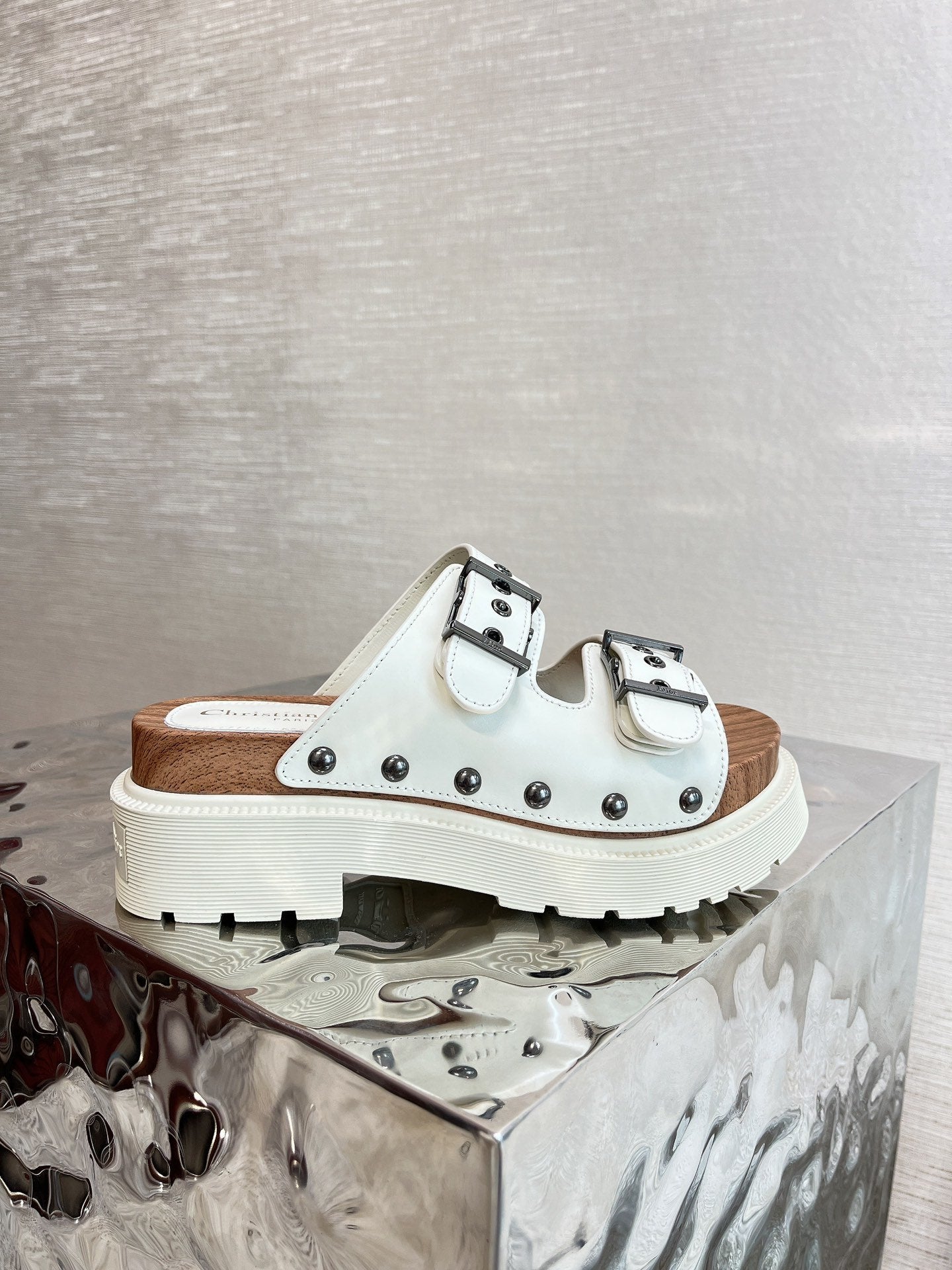 White DQ strap sandal