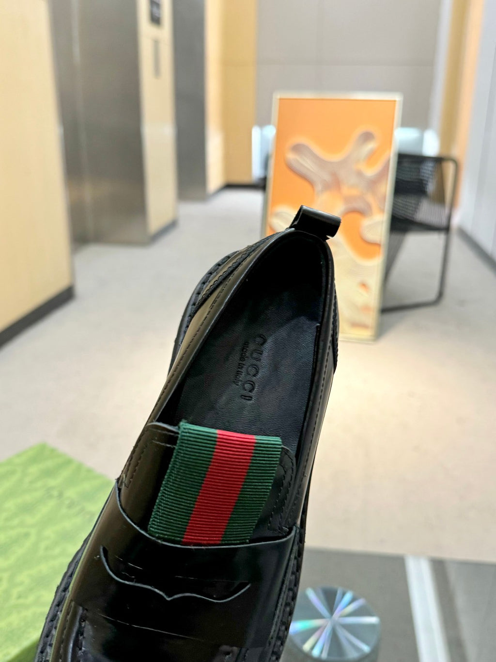 Black Loafer With Web