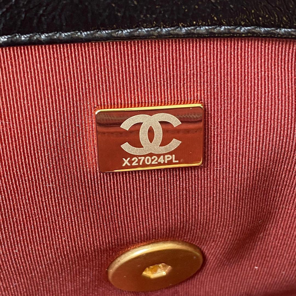 Medium black 19 flap bag