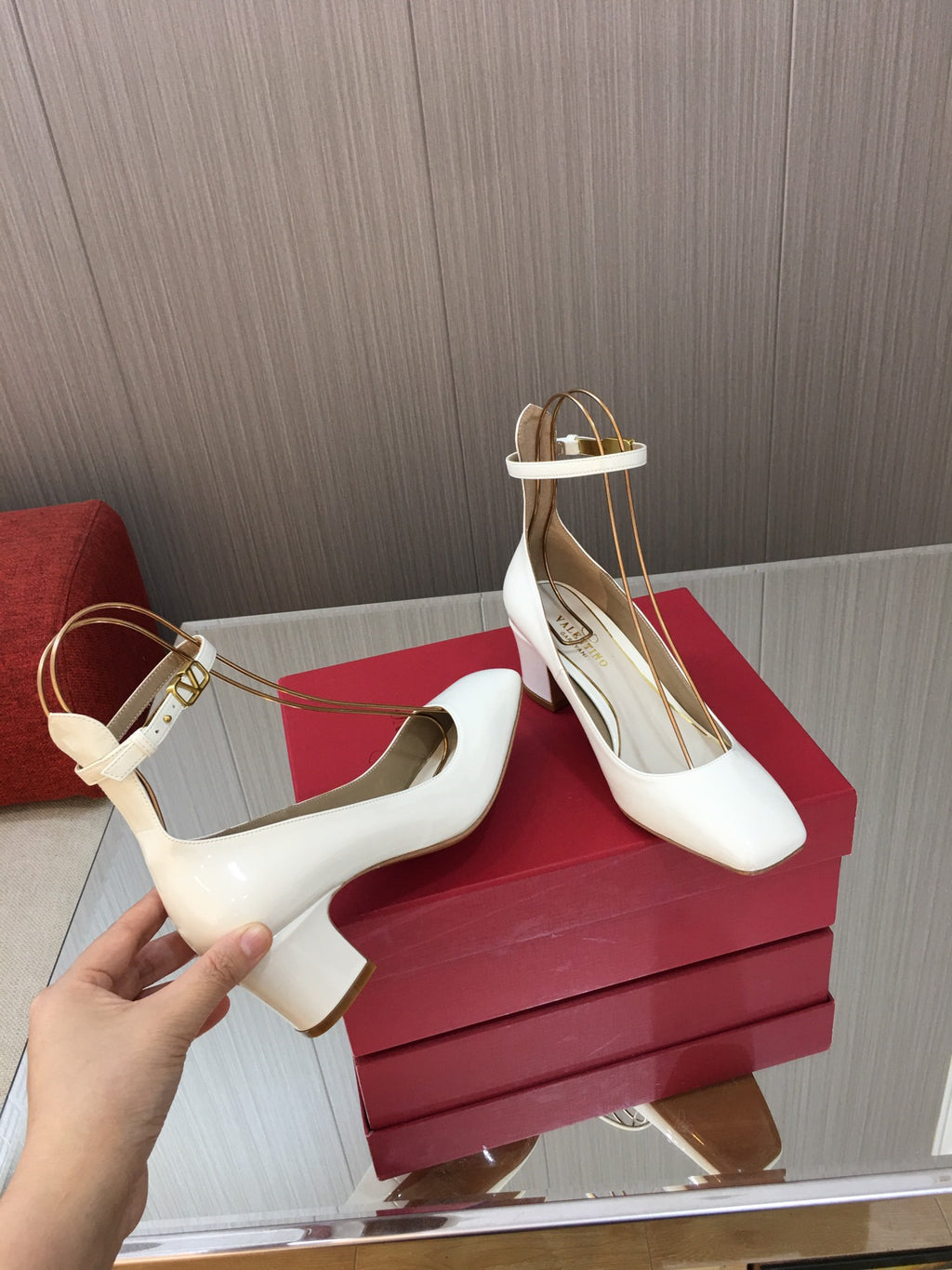 White TG 60mm Patent-Leather Pumps