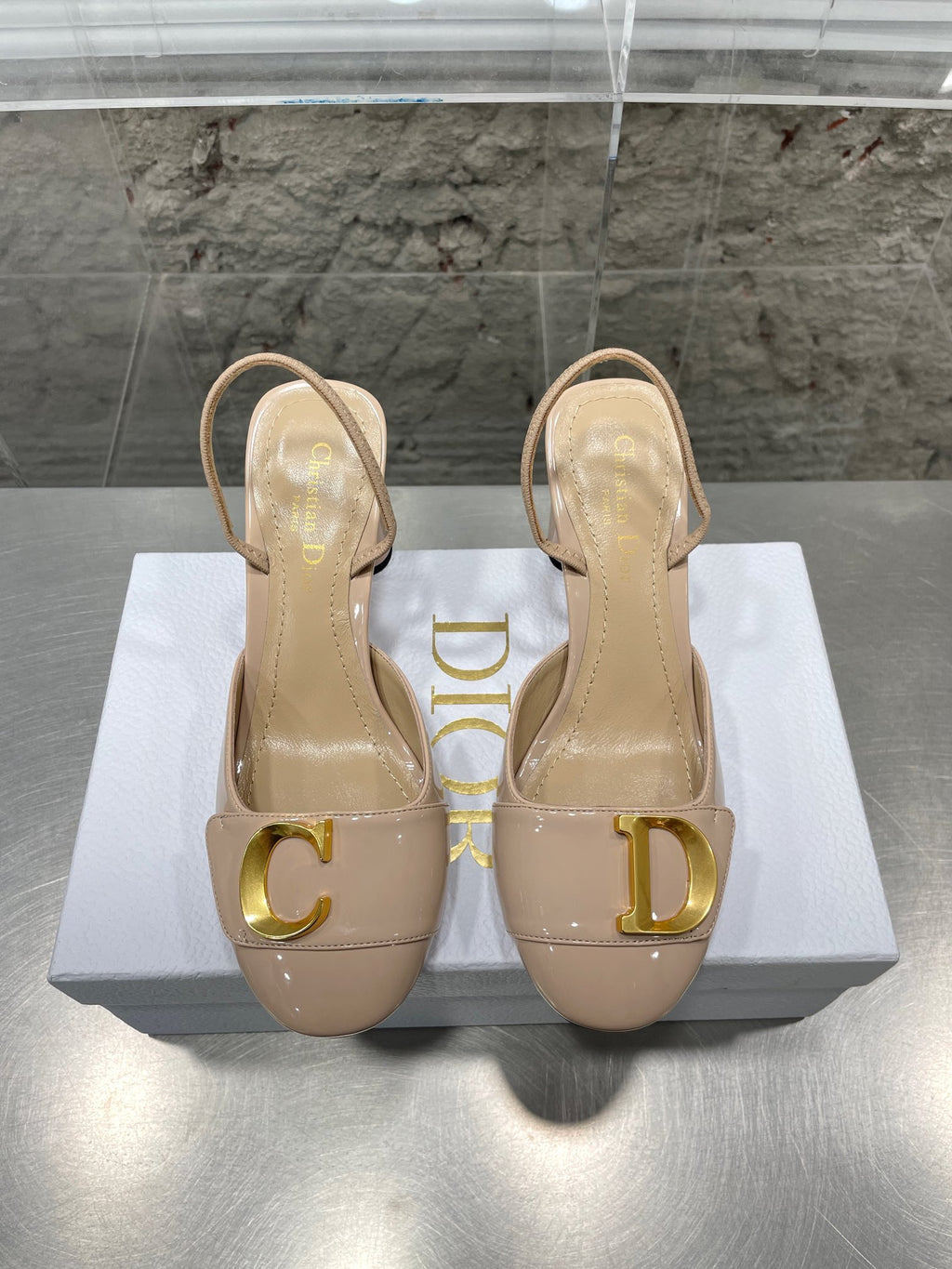 Nude CD Slingback Pump