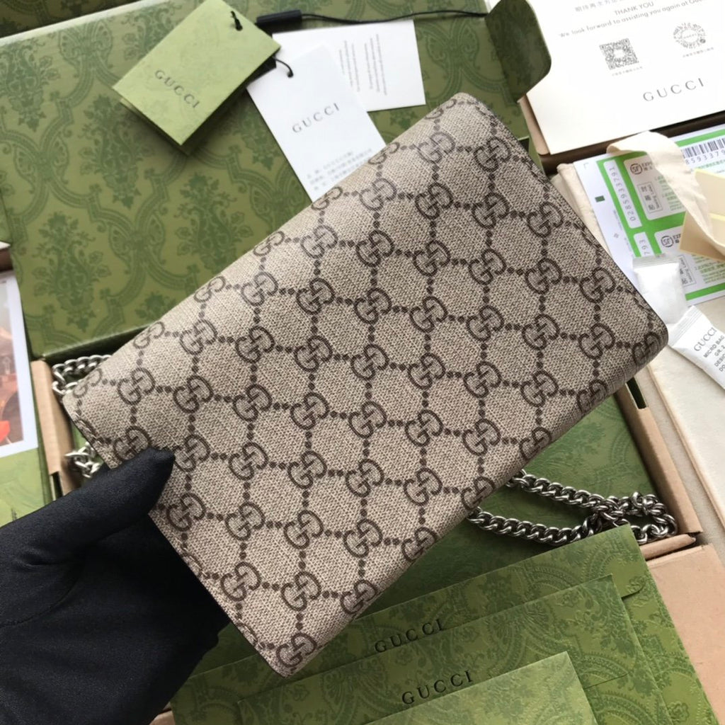 Beige DG supreme chain wallet