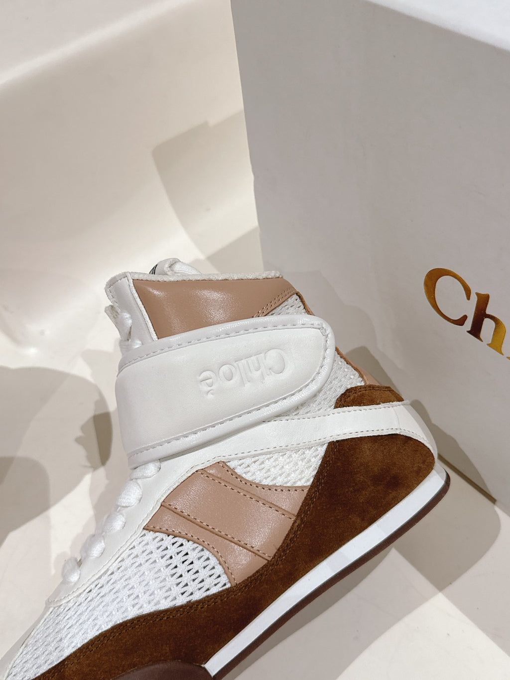 Natural Brown Kick High-Top Sneaker