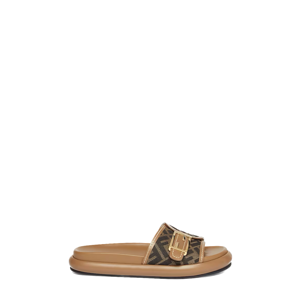 Brown fabric Feel slides