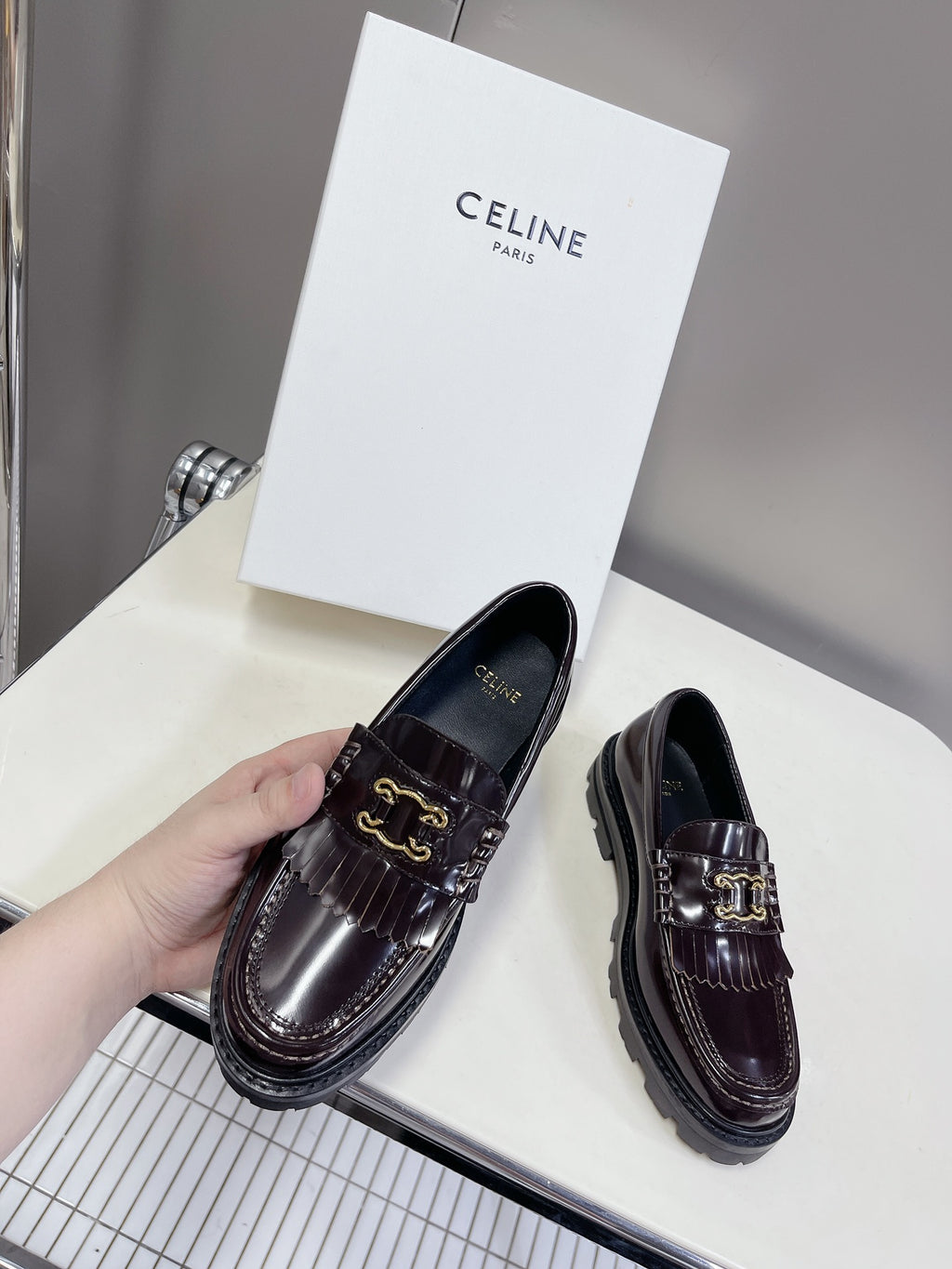 Dark Brown CM Loafer With Triomphe Frame