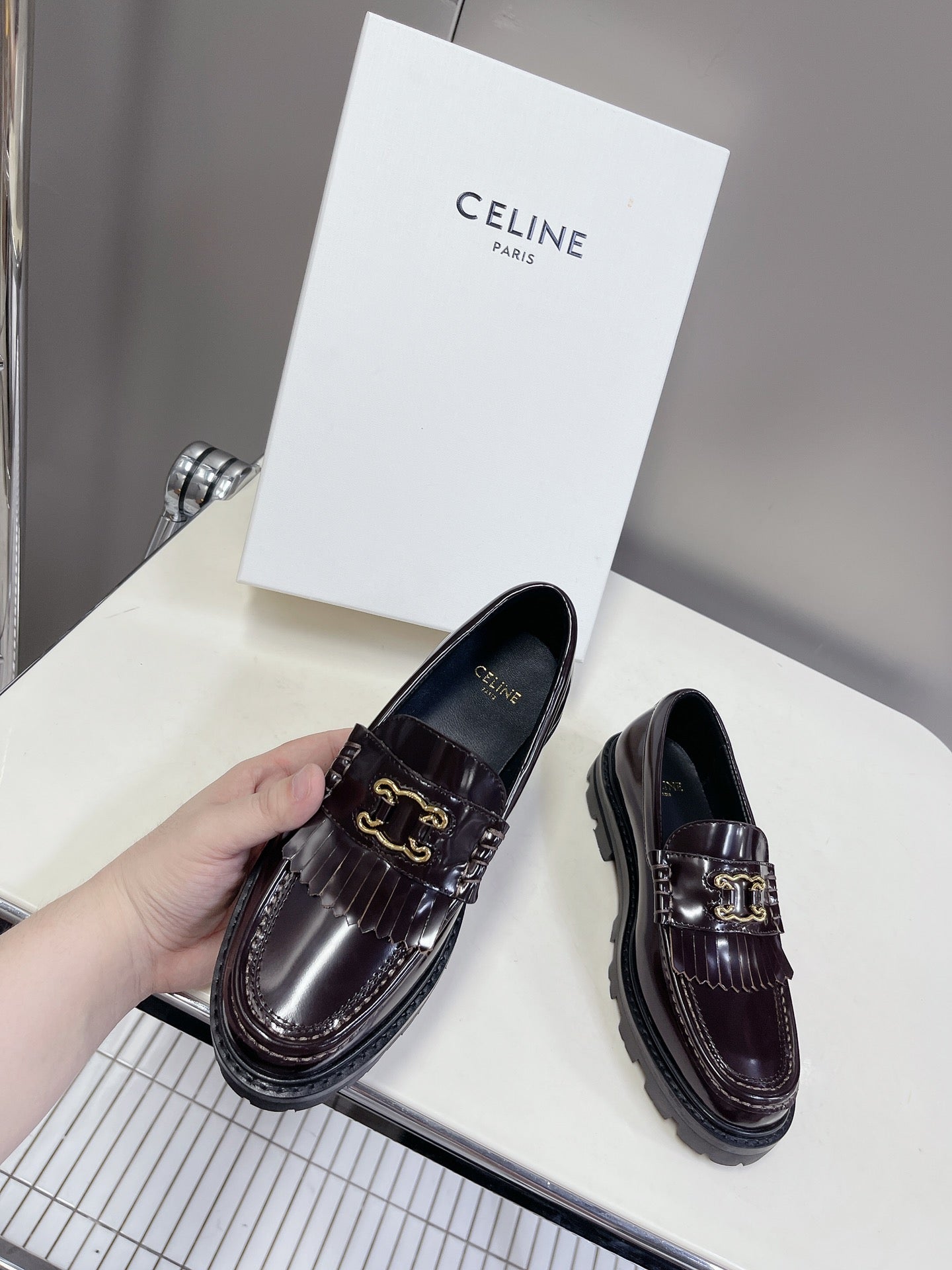 Dark Brown CM Loafer With Triomphe Frame