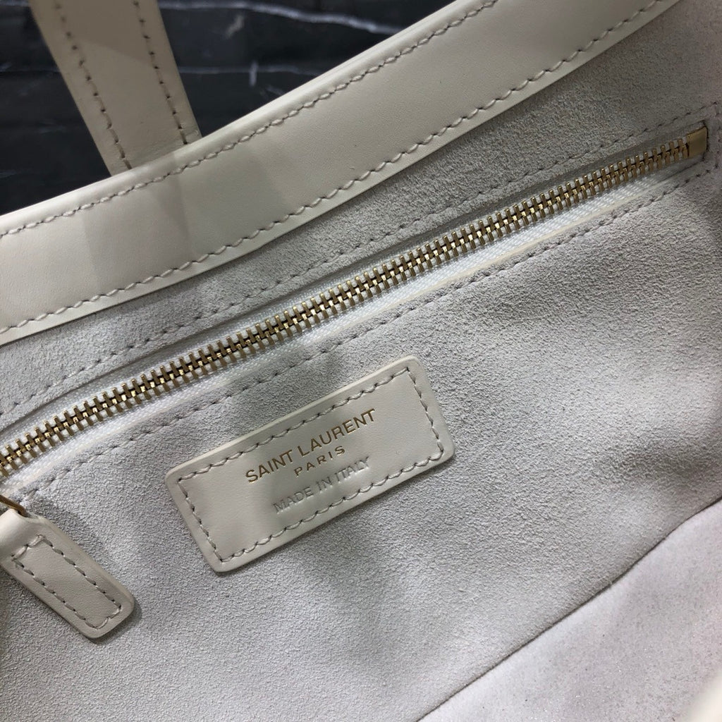Cream SL leather shoulder bag