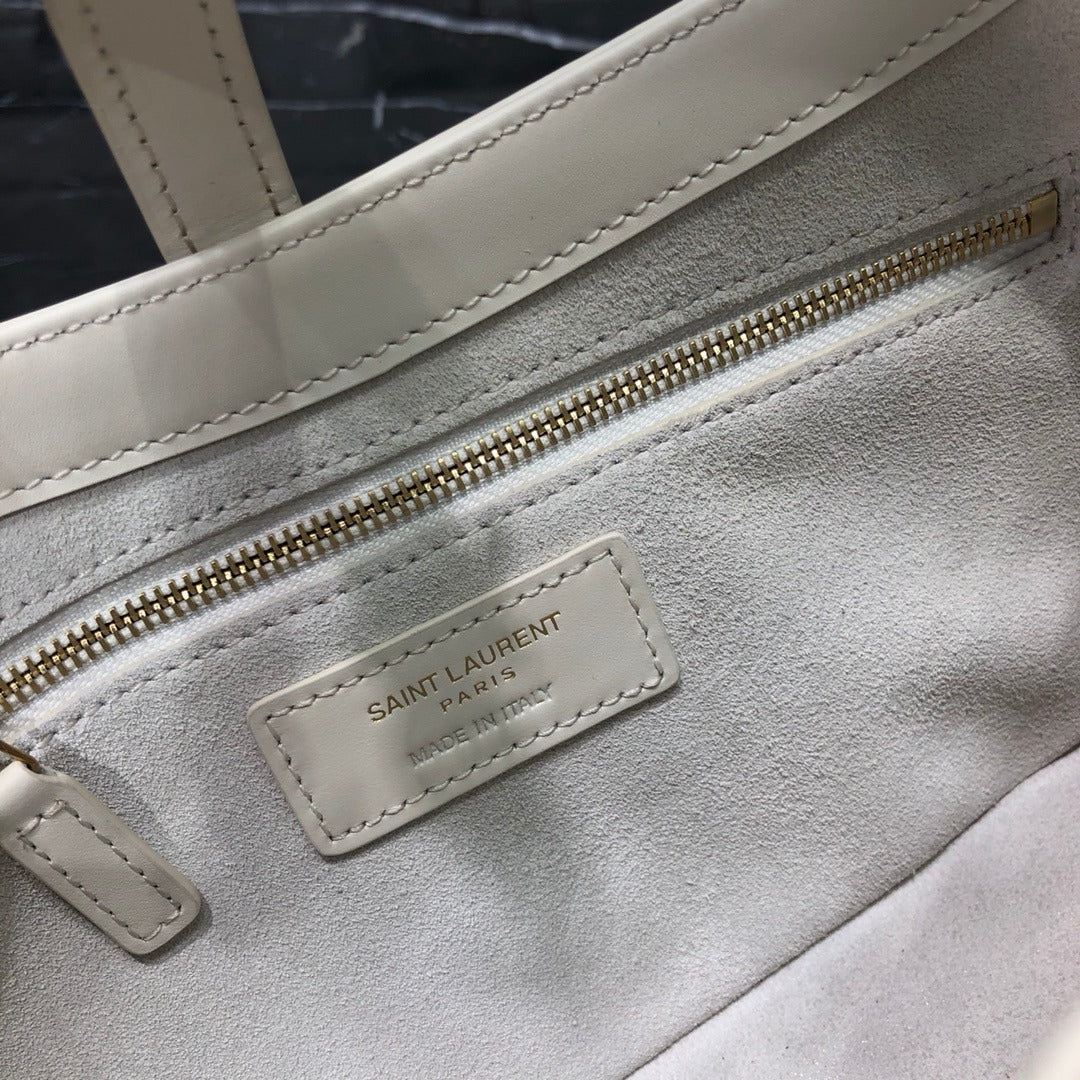 Cream SL leather shoulder bag